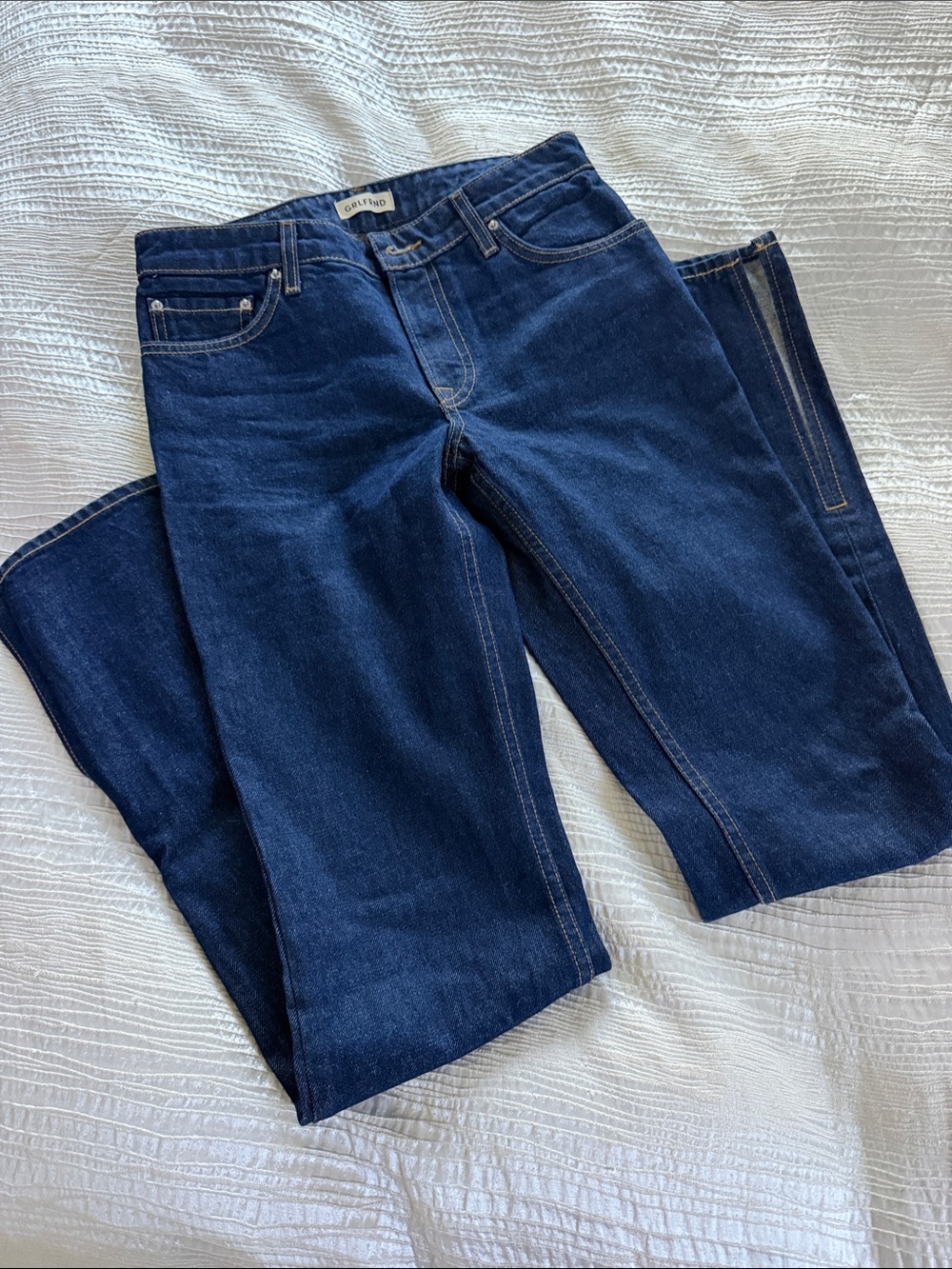 GRLFRND Deep Indigo Straight-Leg Women's Jeans